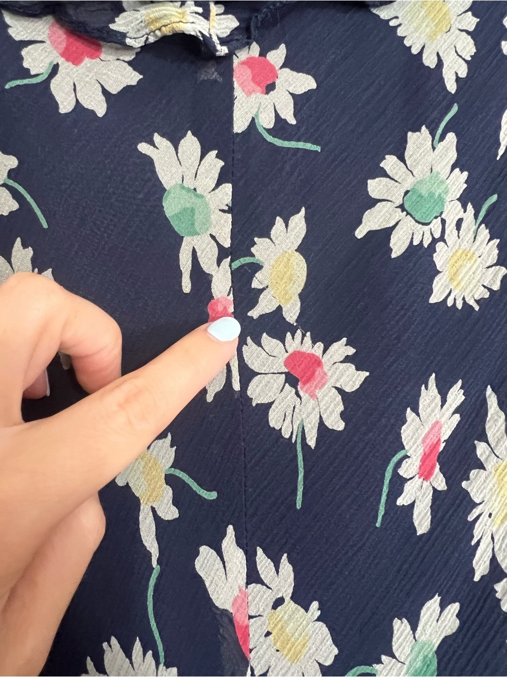 Lauren Ralph Lauren Silk Floral Ruffle Neck Midi Dress Navy Sleeveless Size 8 - Picture 10 of 10